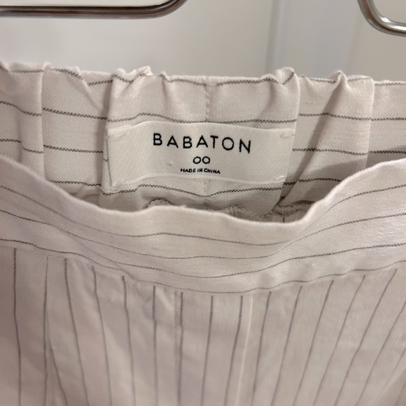 NWOT Aritzia Babaton Conan Linen Pants, Cropped, Stripped Dress Pant, classic - Picture 11 of 14